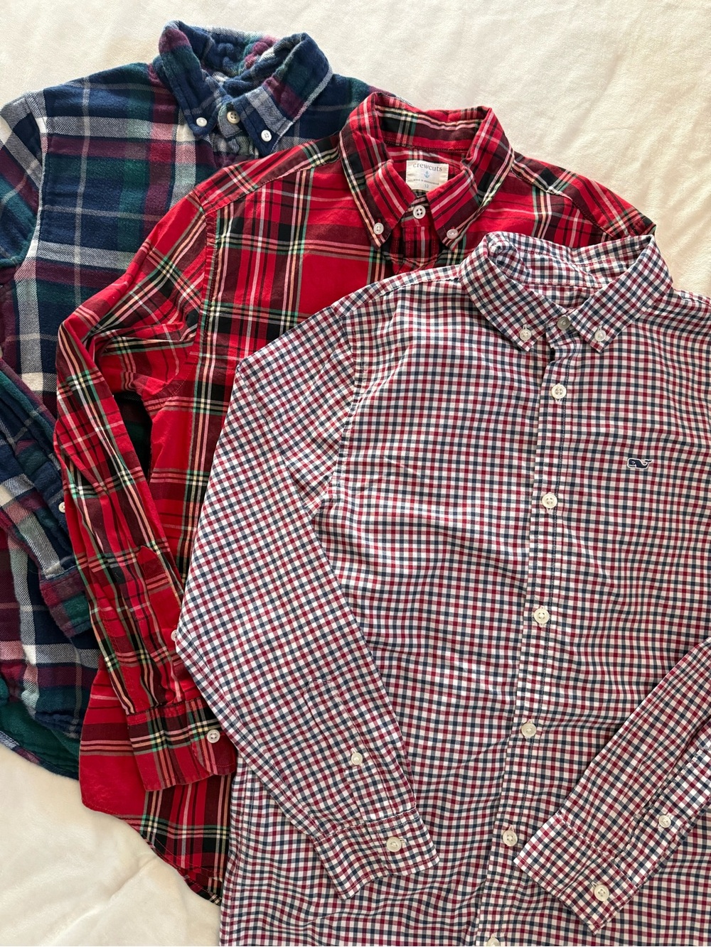 Bundle! Boy Vineyard Vines Red & Blue Gingham Button-Down Shirt Size 12Y